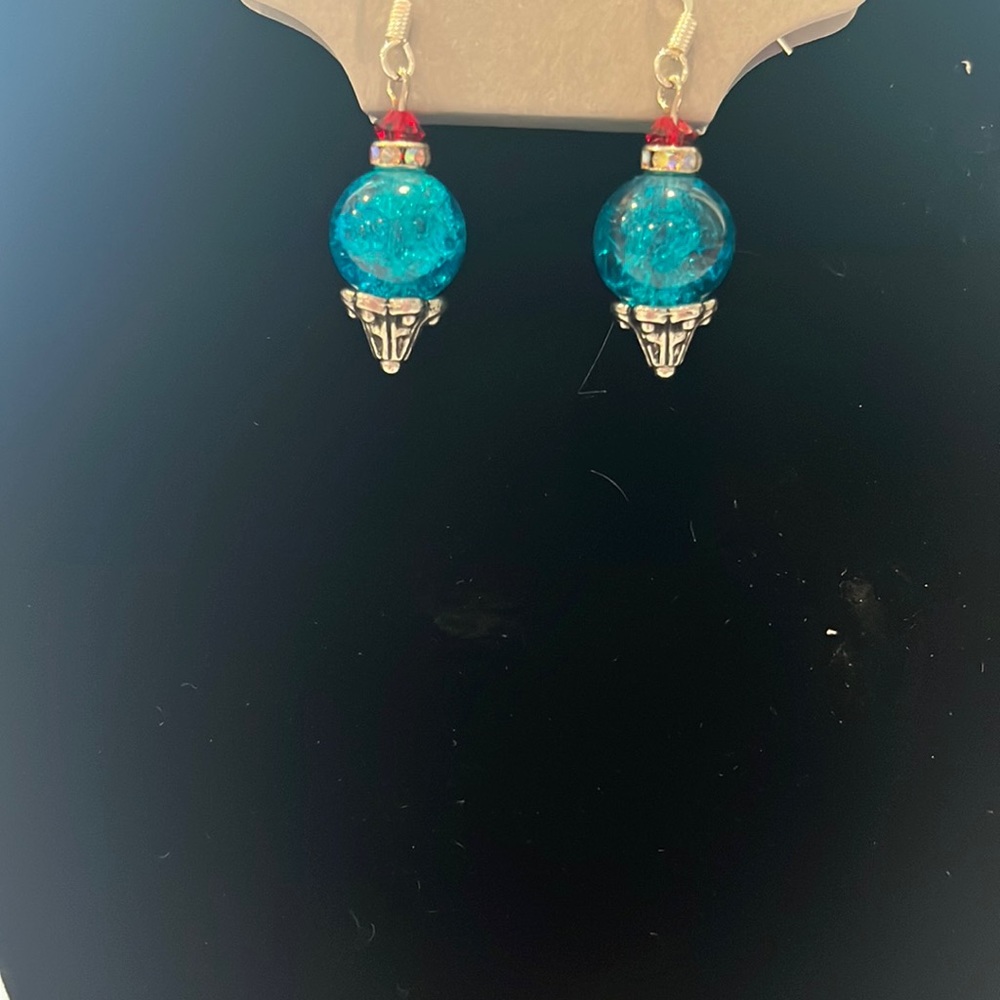 Red silver and blue ice cream earrings. Perfect for the Fourth of July.